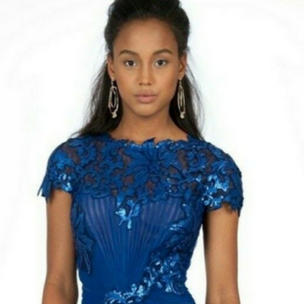 Formal Dress - Tadashi Shoji - Sz 8-Marina Blue
